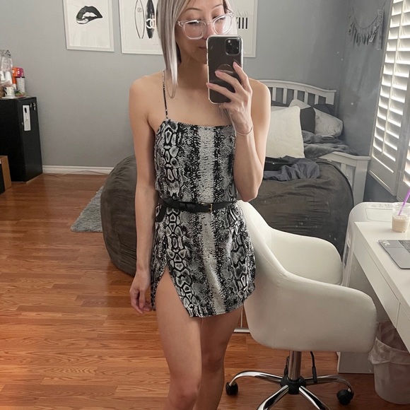 Princess Polly Dresses & Skirts - Motel Snake Print Dress with a Slit - BNWOT